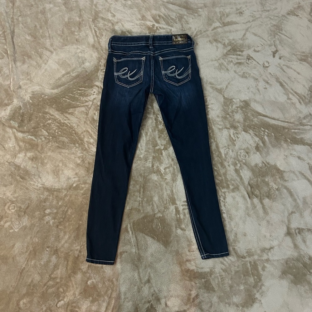 Express Stella Low rise Legging Jeans 0R Dark Wash Stretch - Picture 7 of 11